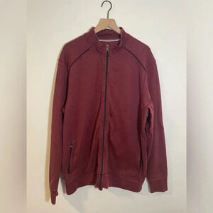 Cutter & Buck Full Zip Maroon Sweatshirt Embroidered Logo Quality Size 2XT EUC